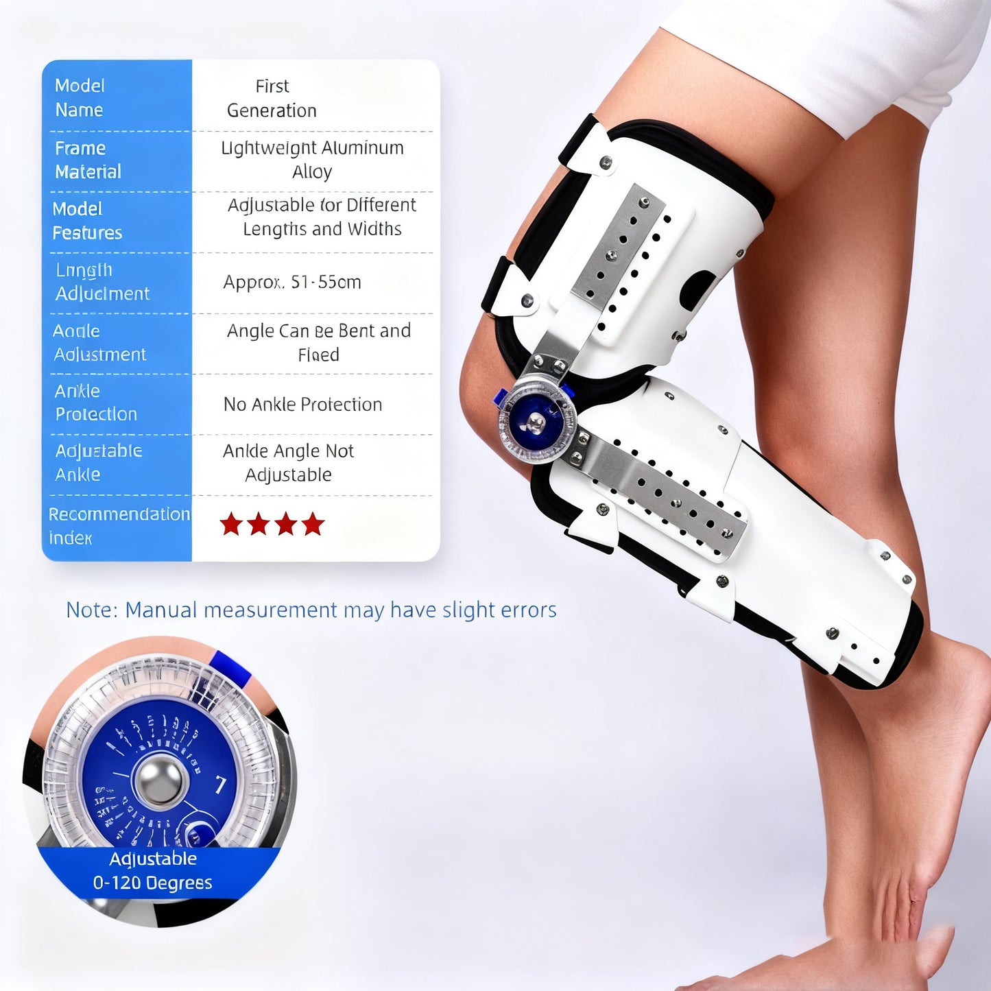Lower limb knee joint fixation brace