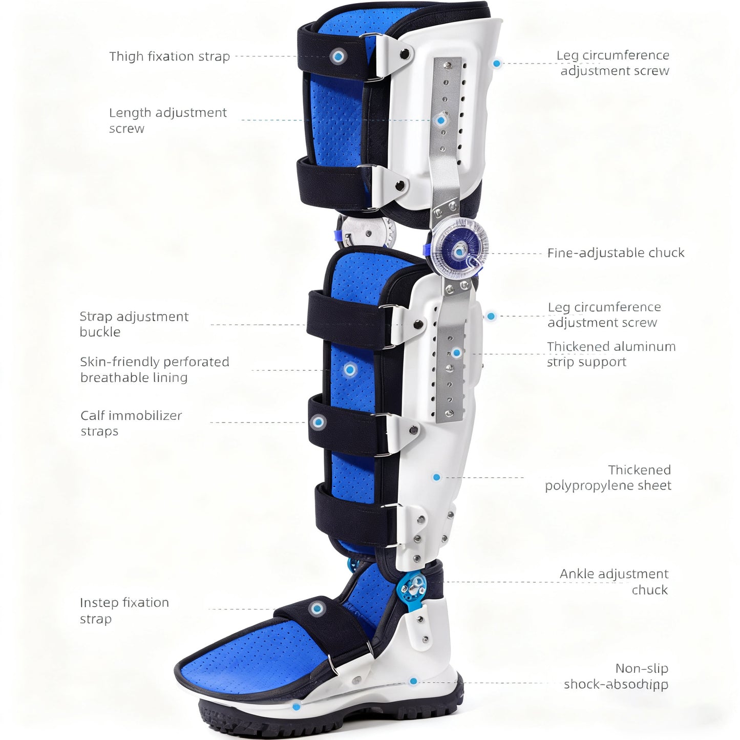 Lower limb knee joint fixation brace