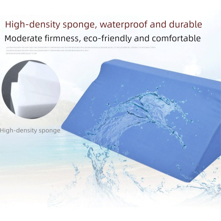 The bedridden elderly person is in a lateral position with a sponge pillow when turning over