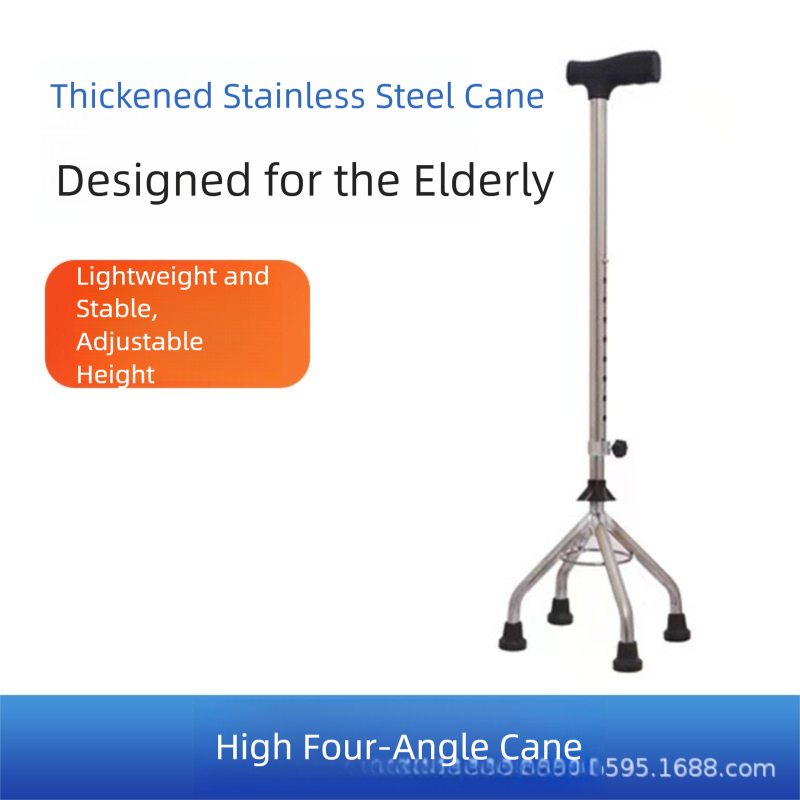 A tall four-cornered walking stick