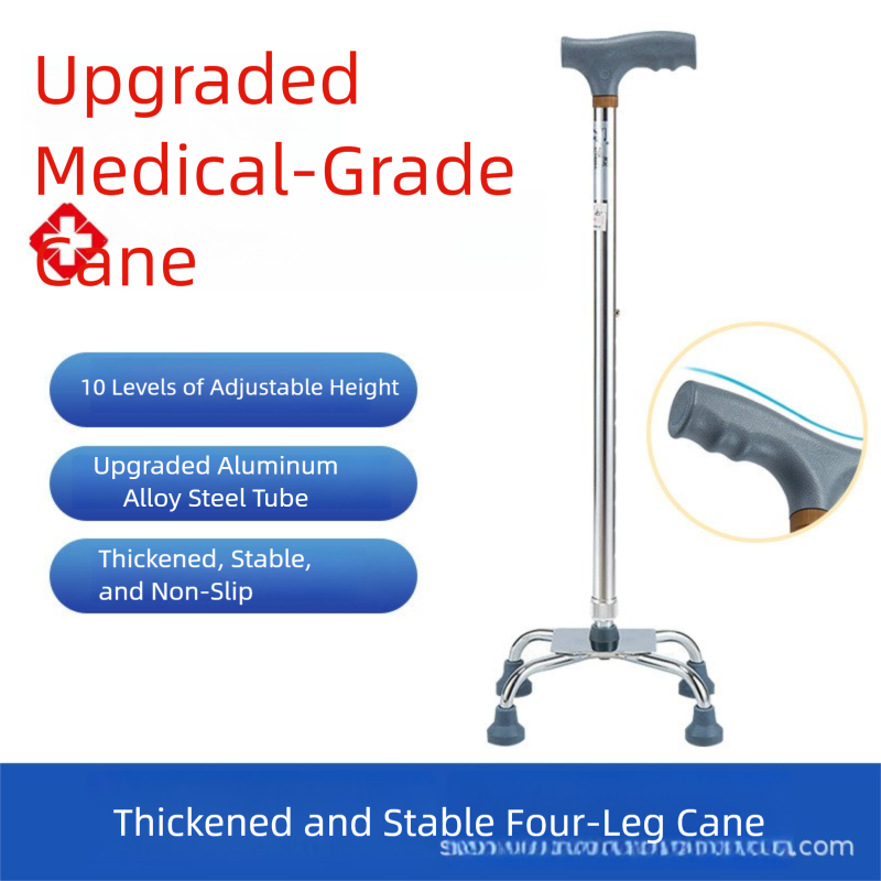 Aluminum alloy flat four-cornered walking stick