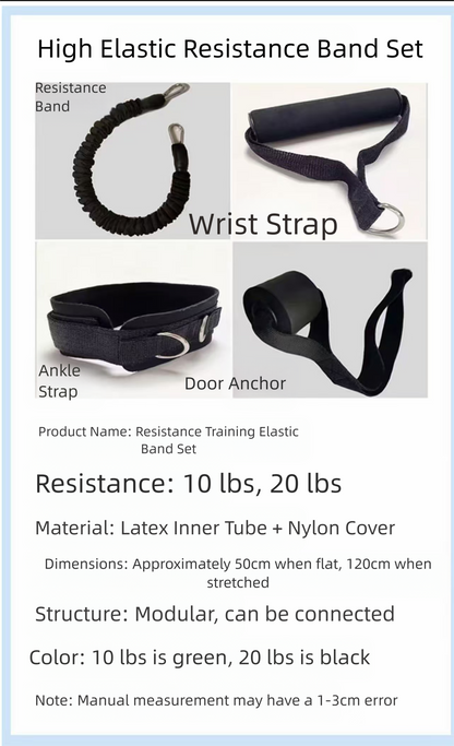 Tensile rope and elastic band trainer