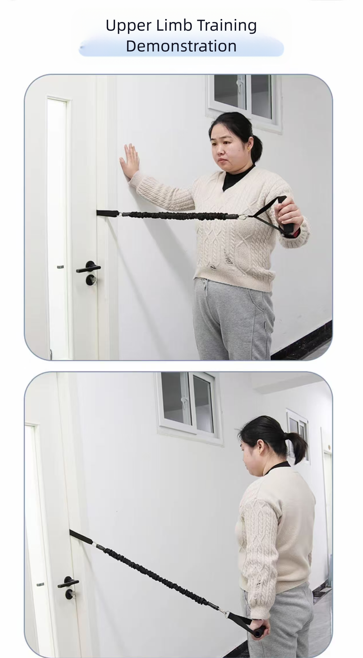 Tensile rope and elastic band trainer