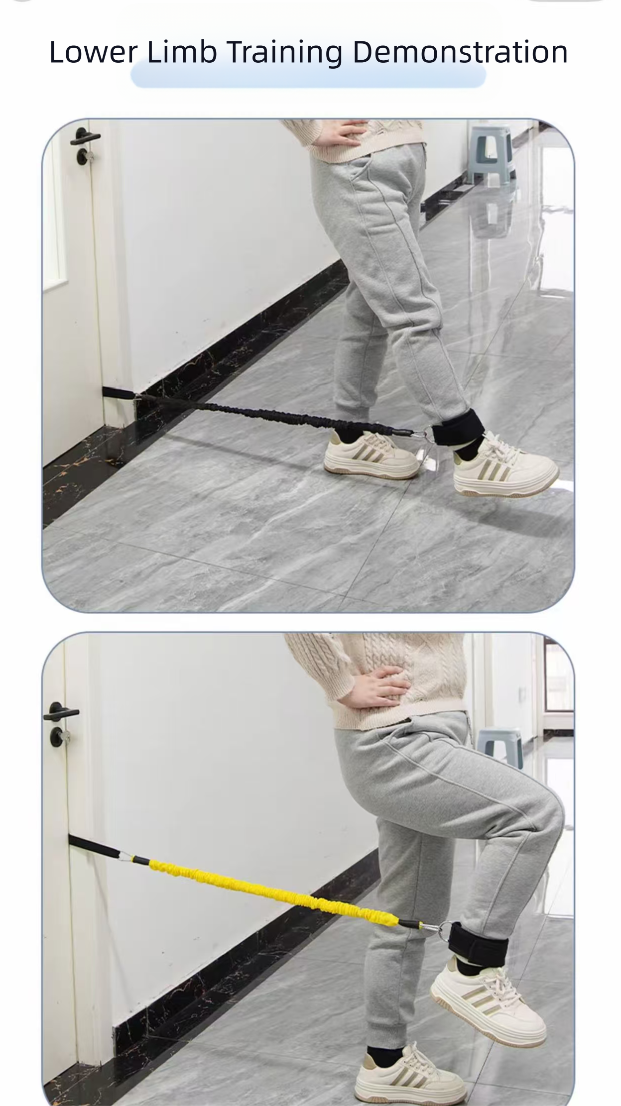 Tensile rope and elastic band trainer