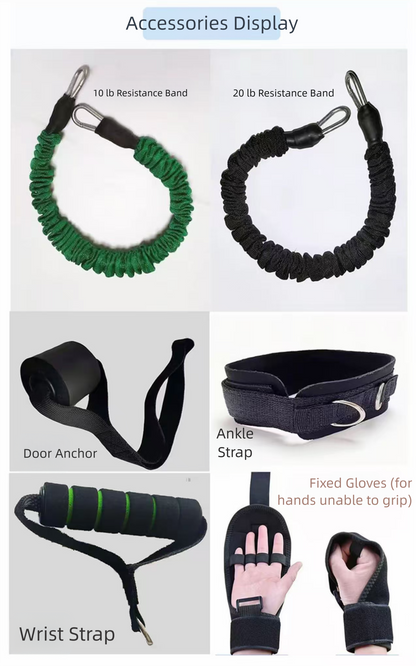 Tensile rope and elastic band trainer